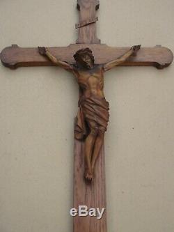 Superb Large Carved Wall Napoleon III Crucifix Excellent Condition