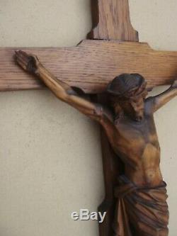 Superb Large Carved Wall Napoleon III Crucifix Excellent Condition