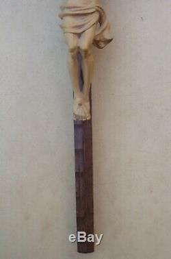 Superb Large Crucifix Carved Wood Early Twentieth Century
