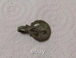Superb Moon And Star Crescent Belt Tip / Medieval / Silver Iron