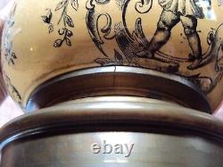 Superb Old Oil Lamp Stella Brenner Ceramic Decoration Cherubin Angelot