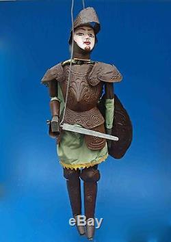 Superb Rod Puppet Old Warrior In Armor