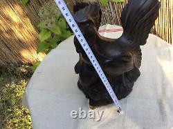 Superb Sculpture Coq Hen In Ebony Wood Art Popular