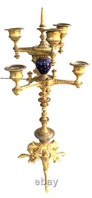 Superb large gilt bronze centerpiece chandelier, Napoleon III, 19th century, 6 arms