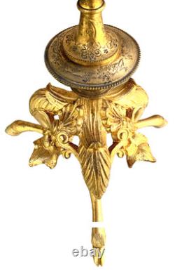 Superb large gilt bronze centerpiece chandelier, Napoleon III, 19th century, 6 arms