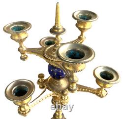 Superb large gilt bronze centerpiece chandelier, Napoleon III, 19th century, 6 arms