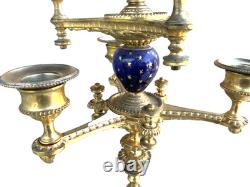 Superb large gilt bronze centerpiece chandelier, Napoleon III, 19th century, 6 arms