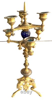 Superb large gilt bronze centerpiece chandelier, Napoleon III, 19th century, 6 arms