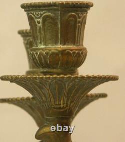 Superb pair of 36 cm, 3.8 kg metal candlesticks with 4 candle arms