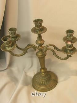 Superb pair of 36 cm, 3.8 kg metal candlesticks with 4 candle arms