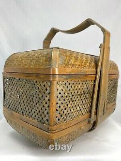 Superbe Paper Of Marriage 19th 19th.c. Chinese Wedding Basket New Age Deco