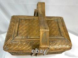 Superbe Paper Of Marriage 19th 19th.c. Chinese Wedding Basket New Age Deco