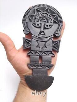 TUMI INCA Peru ceremonial knife in carved slate, 20th century