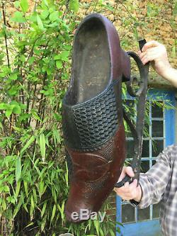 Teaches Sabotier Sabot Wooden Painted On Stem Wrought Iron -art Popular