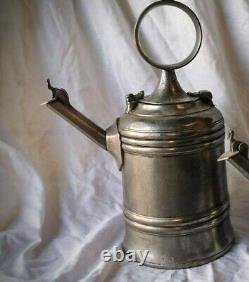 Teapot Pourer Deckelhumpen Luxembourg or Bern Switzerland 30cm Pewter 19th Century 1890