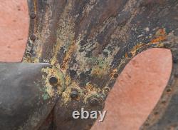 Three Ancient Beautiful Copper Riveted Rooster Weathervane