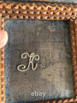 Tramp Art Sewing or Jewelry Box in Carved Wood, Folk Art