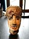 Translation: "head Of An Ancient Marionette: Carved And Polychrome Wooden Guignol From The 19th Century"