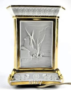 Triangular Lithophane Night Light 19th Century Mill Boat The Cat & The Grandmother