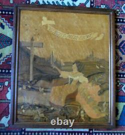 Two Patriotic Marquetry Signs Alsace Lorraine Lost 1870 1914