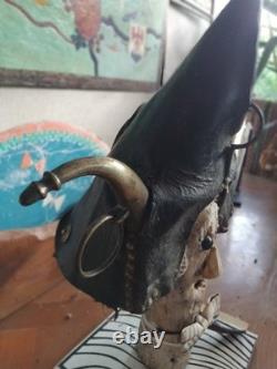 Unique antique art object signed OH strange rustic wood creator of sensations