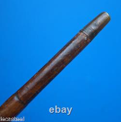 Unusual Small Hammer Cane Bronze Keg Leather Reed