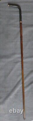 Unusual antique cane Napoleon III with forged iron handle and whistle