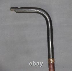 Unusual antique cane Napoleon III with forged iron handle and whistle