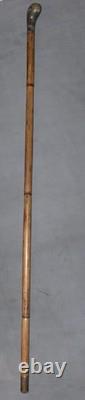 Unusual vintage old cane walking-stick PARIS forged iron soul