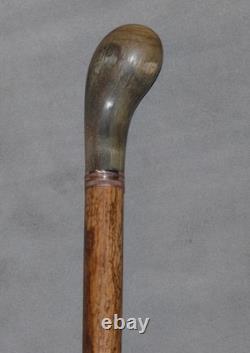 Unusual vintage old cane walking-stick PARIS forged iron soul