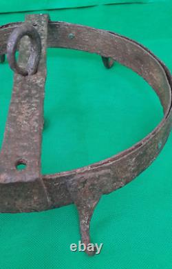 VERY ANCIENT OFFICE CROWN XVIII XIX FORGED IRON kitchen, butchery