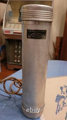 VERY RARE LABINAL CHROMER FUSEE ART DECO 1940 LAMP WITH ITS ALUMINUM CASE