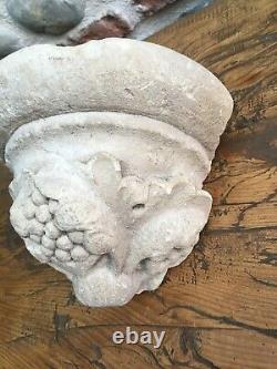 Very Beautiful Applique Sculpture Stone Calcary Sculpted Leave Raisin XVIII