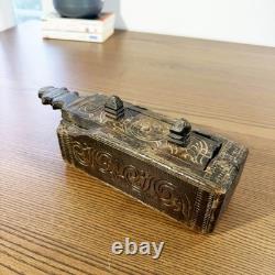 Very Old Asian Chinese Box Early 19th Century Carved