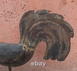 Very Old Beautiful Copper Weathervane Rooster Antique Weather Vane