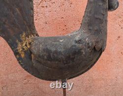 Very Old Copper Riveted Bell Tower Rooster Antique Weather Vane