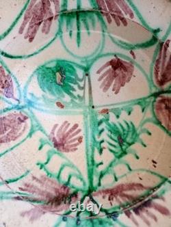 Very Old Deep Dish Glazed Earthware Pottery Antique Heart Decor