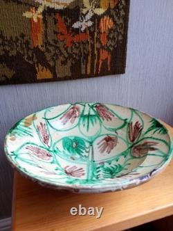 Very Old Deep Dish Glazed Earthware Pottery Antique Heart Decor