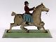 Very Old Toy Balancier, Painted Sheet Metal, Horse And Rider, Xix, 27 Cm