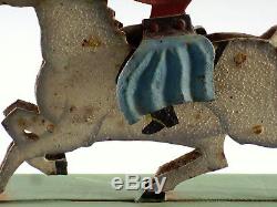 Very Old Toy Balancier, Painted Sheet Metal, Horse And Rider, Xix, 27 CM