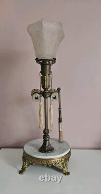 Very RARE Bronze Lamp with Inlaid Mother-of-Pearl Binoculars / Cabaret Paris