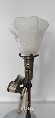Very RARE Bronze Lamp with Inlaid Mother-of-Pearl Binoculars / Cabaret Paris