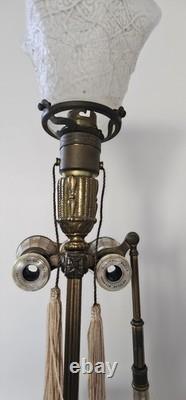 Very RARE Bronze Lamp with Inlaid Mother-of-Pearl Binoculars / Cabaret Paris