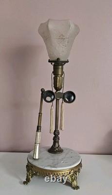Very RARE Bronze Lamp with Inlaid Mother-of-Pearl Binoculars / Cabaret Paris
