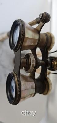 Very RARE Bronze Lamp with Inlaid Mother-of-Pearl Binoculars / Cabaret Paris