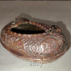 Very Rare Antique Handmade Persian Copper Beggar's Bowl