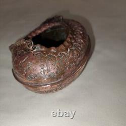 Very Rare Antique Handmade Persian Copper Beggar's Bowl