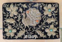 Very Rare Car Like New Handbag and Belt with Gold Thread and Stones