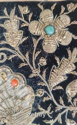 Very Rare Car Like New Handbag and Belt with Gold Thread and Stones