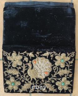 Very Rare Car Like New Handbag and Belt with Gold Thread and Stones